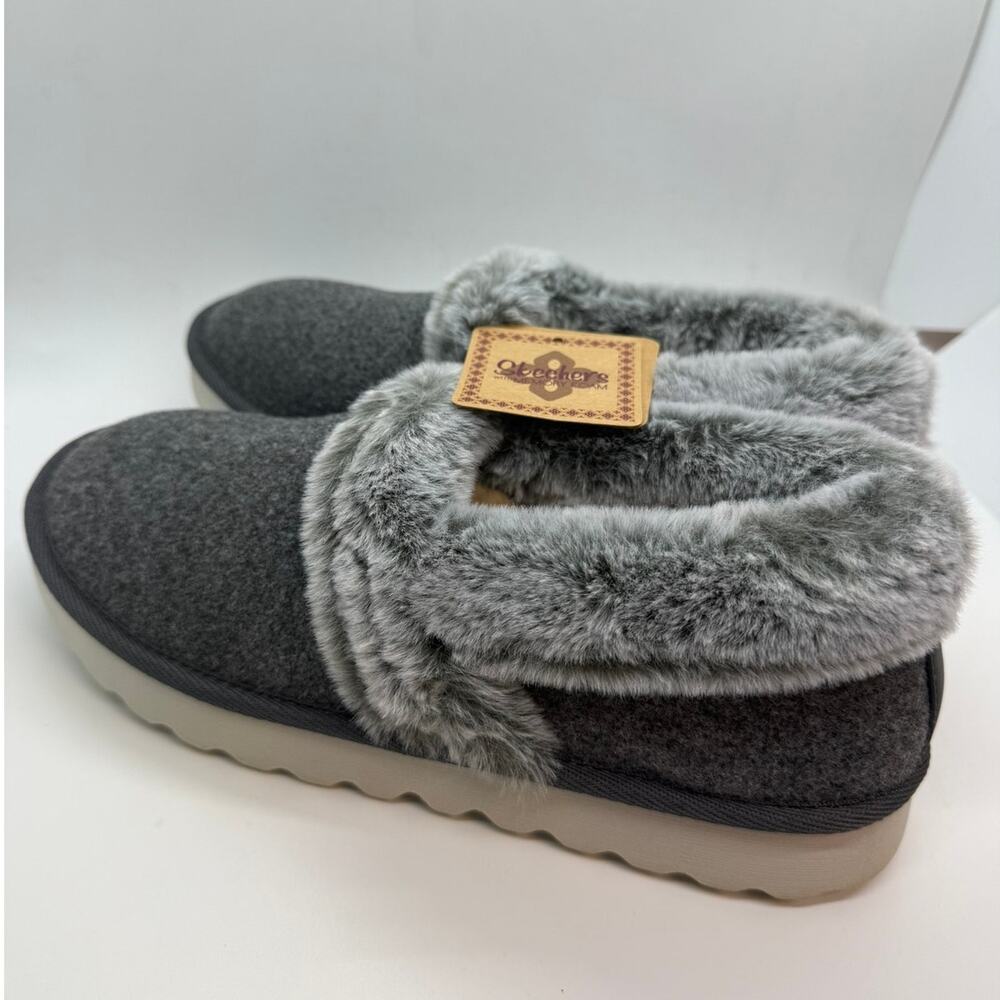 Skechers Cozy up Frosty Snuggles Slippers Women's US 7.5 Grey Slip On 169025/CCL